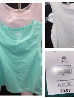 Girls 2pc No Sleeve Bundle Shirts  Size: Extra Small (4-5)